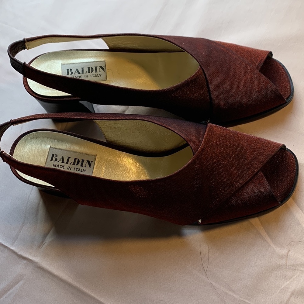 Baldin Made in Italy Red Sparkly Toe heal shoes size 40/9